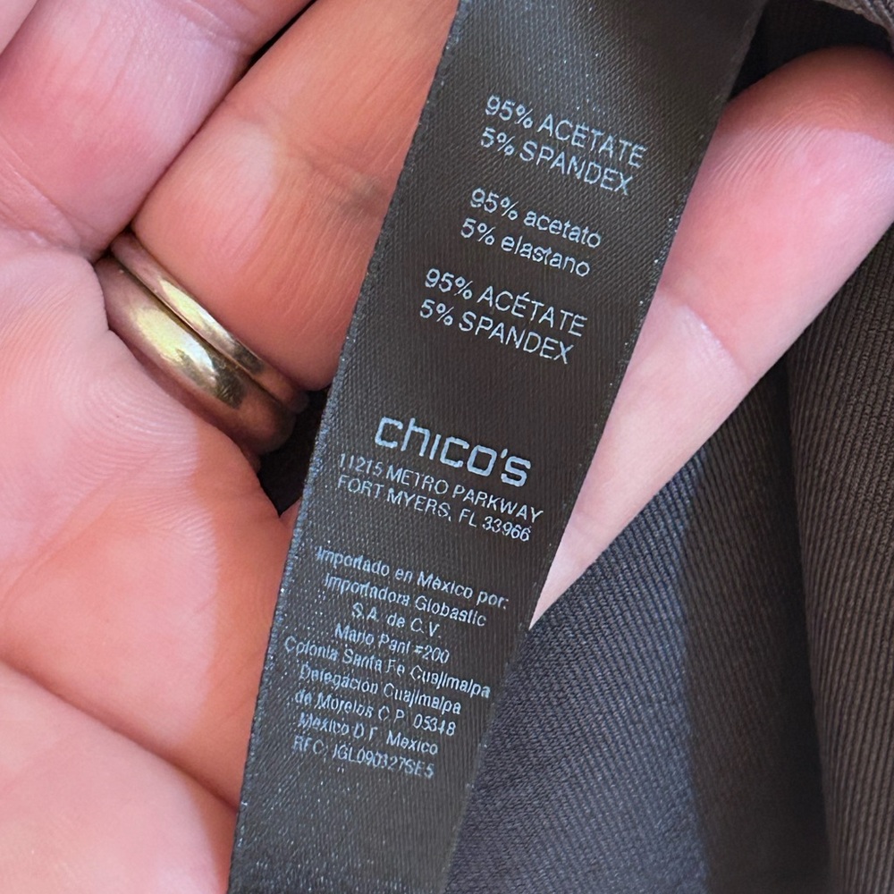 Chico’s Travelers dark gray open front drape cardigan, Chico’s size 2 - Picture 5 of 6